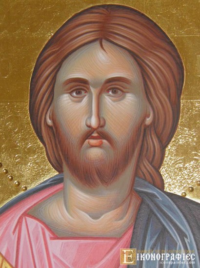 Ιησούς Χριστός με στιλβωτό και τσουκάνικο, διαστάσεων 20Χ15 cm, σε ίσιο ξύλο κόντρα πλακέ θαλάσσης 2 cm.
